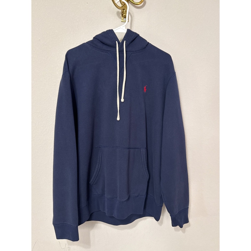 Polo Ralph Lauren Hoodie Mens XL Navy Blue Fleece‎ Pony Logo Pullover Sweatshirt